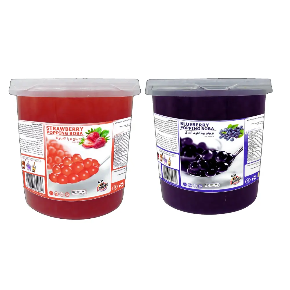 1*3kg Strawberry Popping Boba & 1*3kg Blueberry Popping Boba